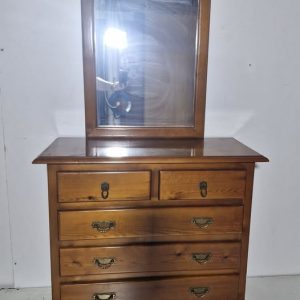 COMODA 5C + MARCO ESPEJO (93X42X162)(PROVENZAL MIEL)