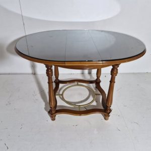 MESA COMEDOR / CAMILLA + CRISTAL (115X90) (75CM ALTO) (OVALADA)