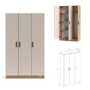 ARMARIO / MUEBLE MULTIUSOS 3P ( X34X180) MOD:ELBA (MAUVELA-BEIG) *NUEVO