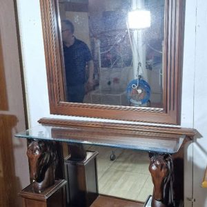 MUEBLE ENTRADITA / RECIBIDOR CABEZA CABALLO (110X40X200) (NOGAL OSC)