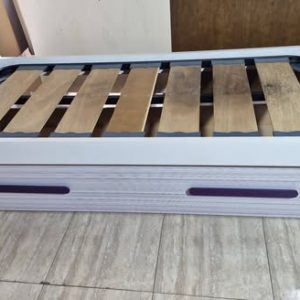 CAMA NIDO 90X190 + SOMIER + ARRASTRE CAJON (BLANCO-LILA)