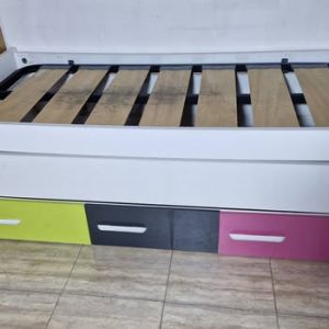 CAMA NIDO DOBLE 90X190 + SOMIER+ 3C MOD: PARCHIS (COLORES)