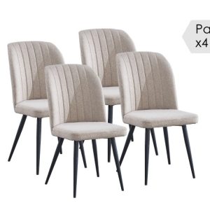 JUEGO X4 SILLAS COMEDOR MOD:RORY (BEIG) *NUEVO*