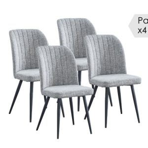 JUEGO X4 SILLAS COMEDOR MOD:RORY (GRIS) *NUEVO*